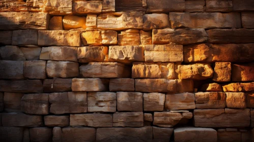Sunlit Stone Wall Architecture