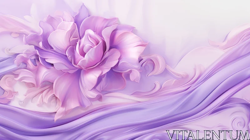 Delicate Pink Rose 3D Rendering AI Image