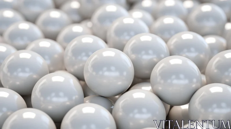 White Glossy Spheres Abstract Background AI Image