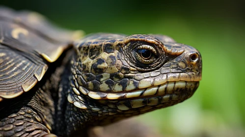 Detailed Turtle Close-Up in Natural Setting