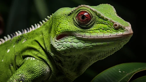 Green Lizard Close-Up Photography