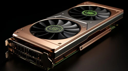 Modern Graphics Card with Black and Green Fans