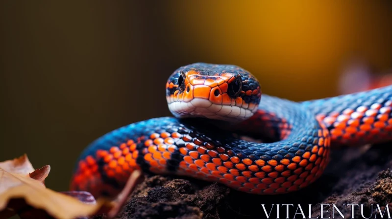 AI ART Red-Headed Snake Close-Up