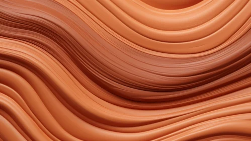 Wavy Surface Abstract 3D Rendering in Orange Brown Gradient