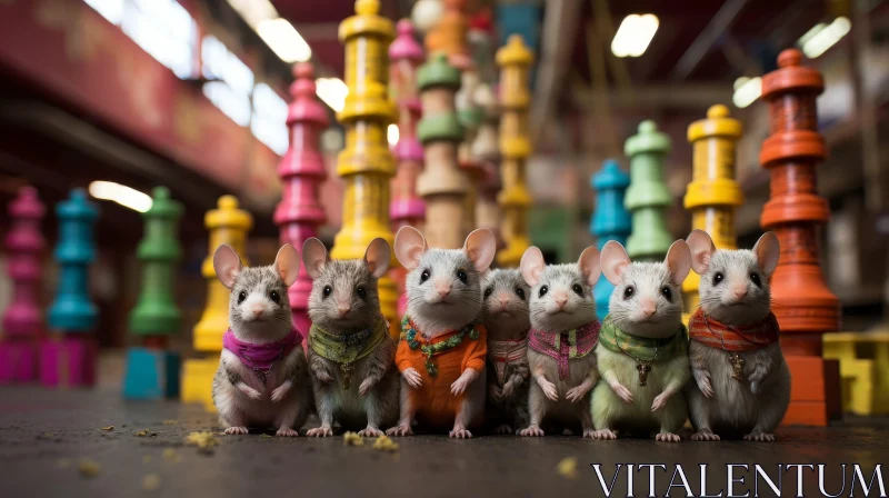 Colorful Mice on Chessboard - Unique Outfits AI Image