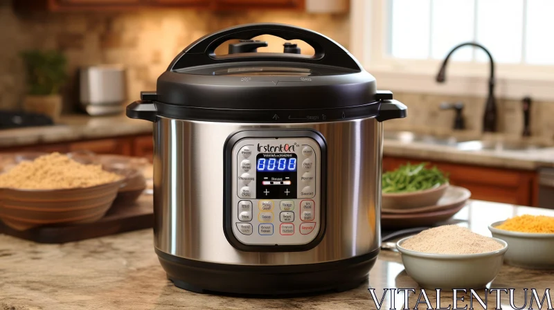 Modern Kitchen Appliance - Instant Pot on Counter AI Image