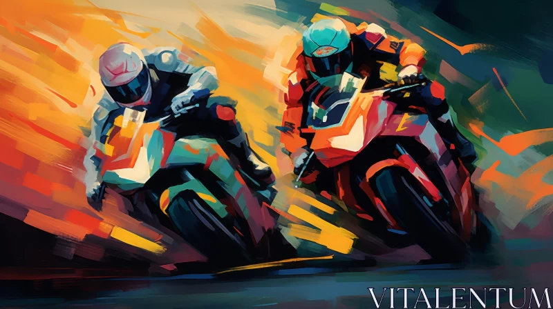 AI ART Motorcycle Racing Artwork - Speed and Action