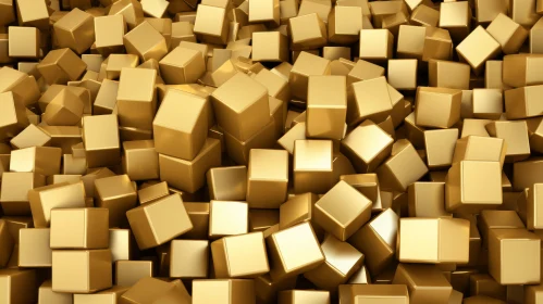 Mesmerizing Gold Cubes - 3D Rendering
