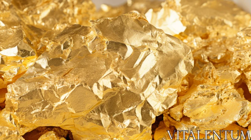 Shimmering Gold Nuggets Close-Up AI Image