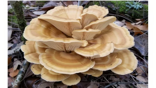Tan Mushroom in Woods - Nature Photography