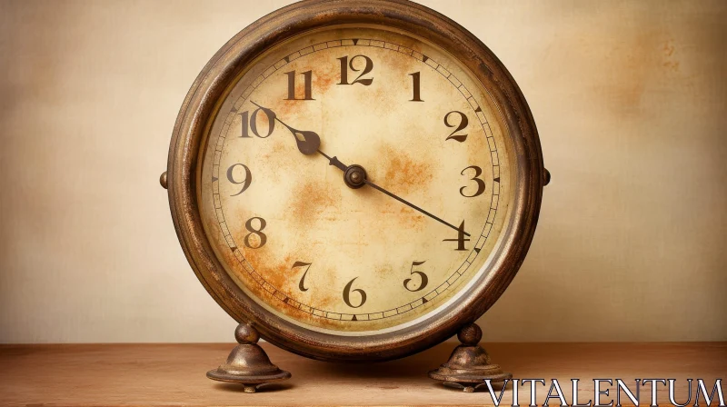 AI ART Vintage Alarm Clock Close-Up