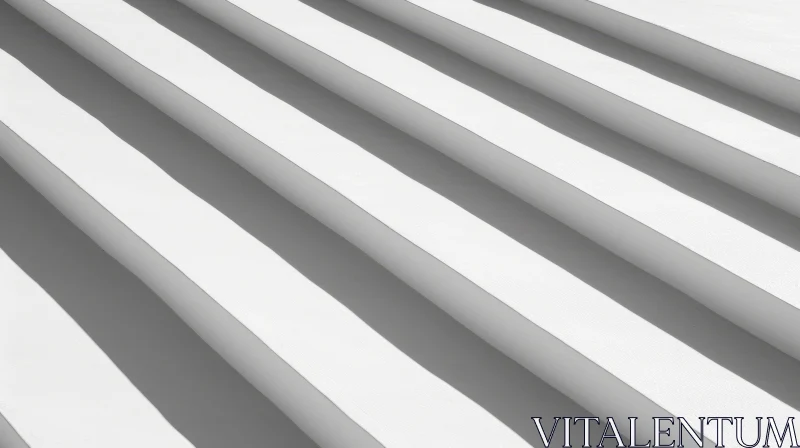 White Concrete Staircase with Sunlight and Shadow AI Image