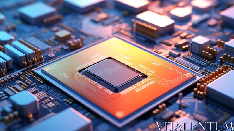 Computer Processor Close-up - Technology Chip Details AI Image
