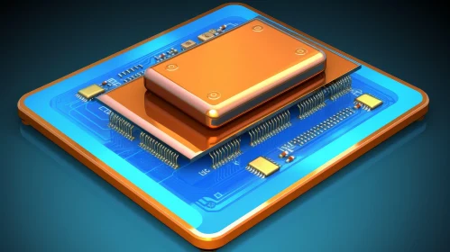Detailed 3D Illustration of Central Processing Unit (CPU)