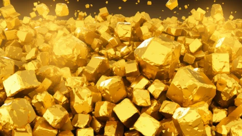 Luxurious Gold Nugget Heap - 3D Rendering