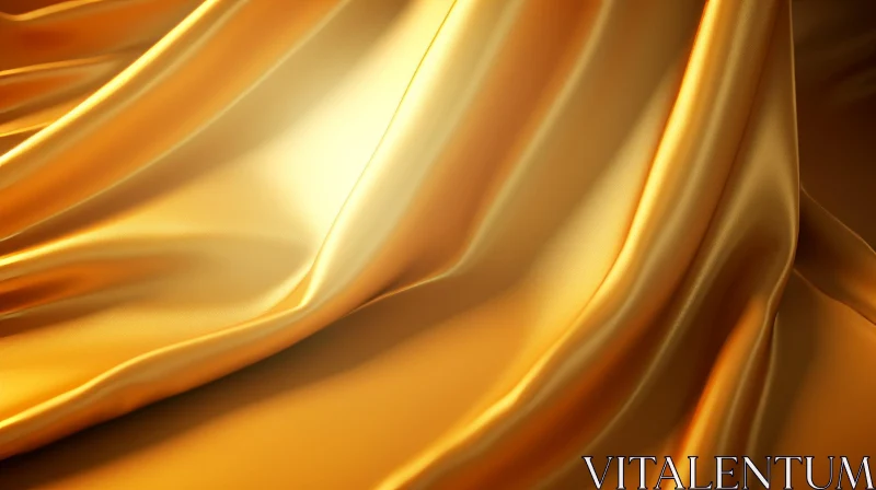 Luxurious Golden Silk Fabric Background AI Image