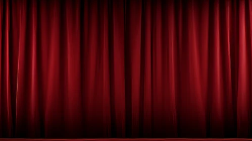 Luxurious Red Curtain Illuminated by Spotlight