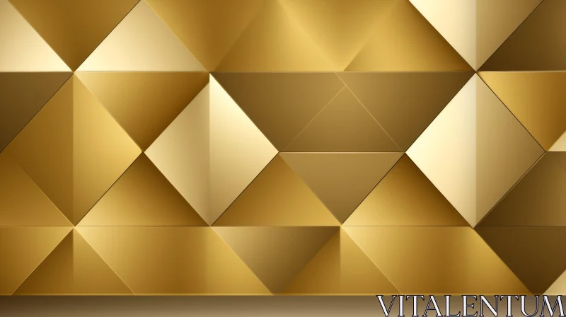 AI ART Reflective Gold Geometric Triangle Pattern