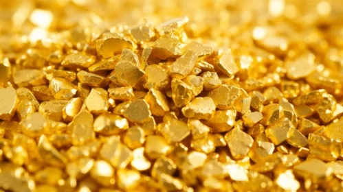 Shimmering Gold Nuggets Close-up