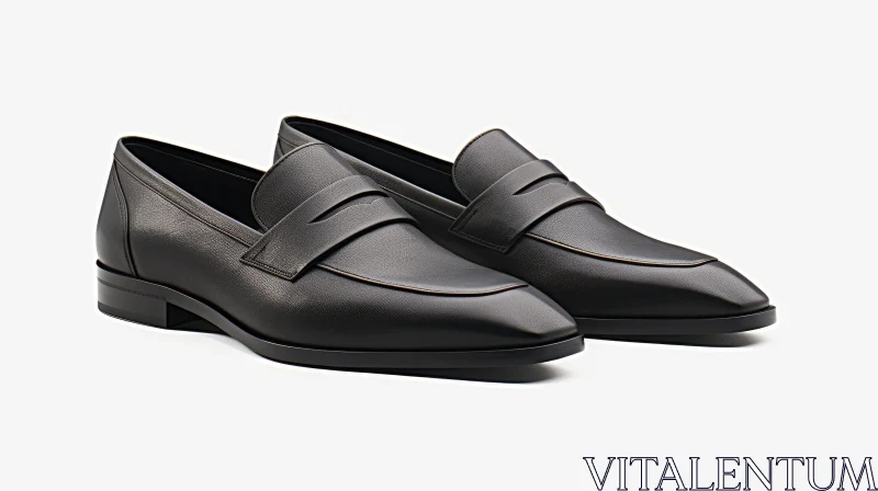Stylish Black Leather Loafers - Perfect for Any Occasion AI Image