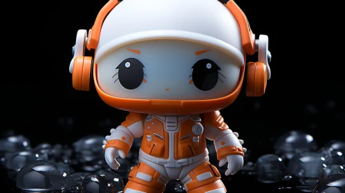 Cartoon Astronaut in Space Suit - 3D Rendering