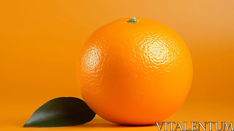 Close-up Orange Fruit on Orange Background AI Image