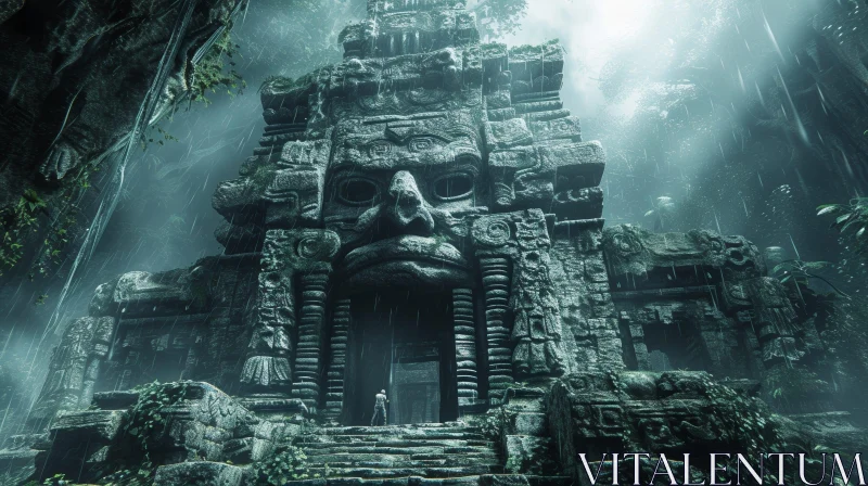 Lost Temple in Jungle - Digital Rendering AI Image