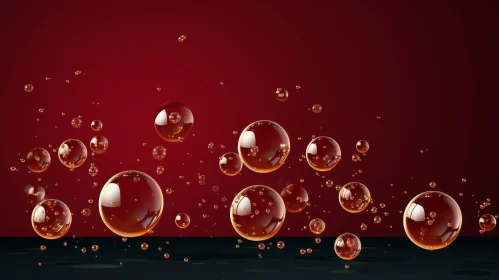 Red Bubbles 3D Illustration