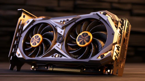 Modern Graphics Card with Two Large Fans