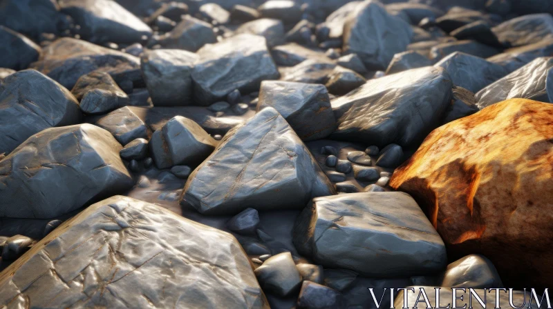 AI ART Detailed Rocks in Bright Light