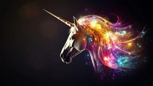 Majestic Unicorn Digital Painting - Ethereal Fantasy Art