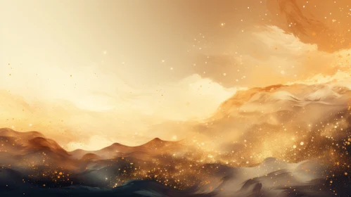 Serene Mountain Landscape Painting