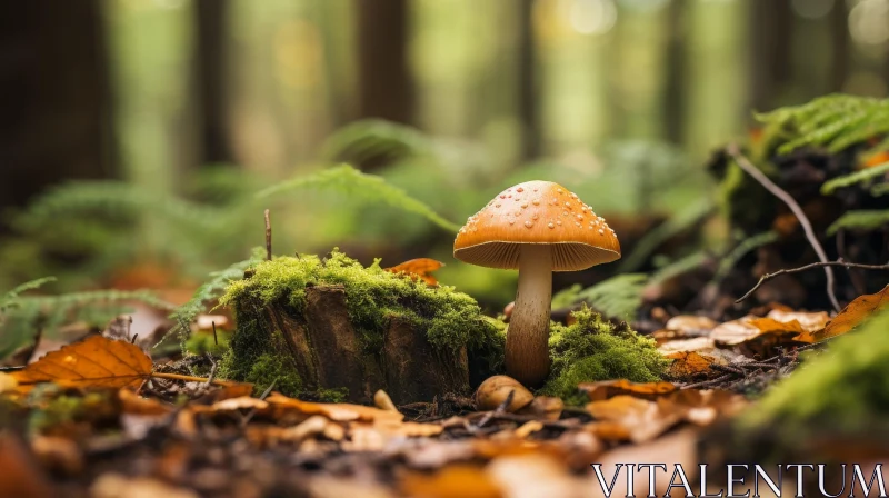 Enchanting Mushroom in Forest - Nature's Beauty Captured AI Image