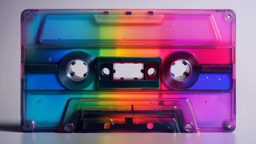 Rainbow Gradient Retro Audio Cassette Tape