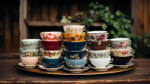 Unique Teacup and Saucer Collection Display