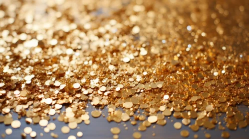 Luxurious Gold Glitter on Dark Background - Depth and Elegance