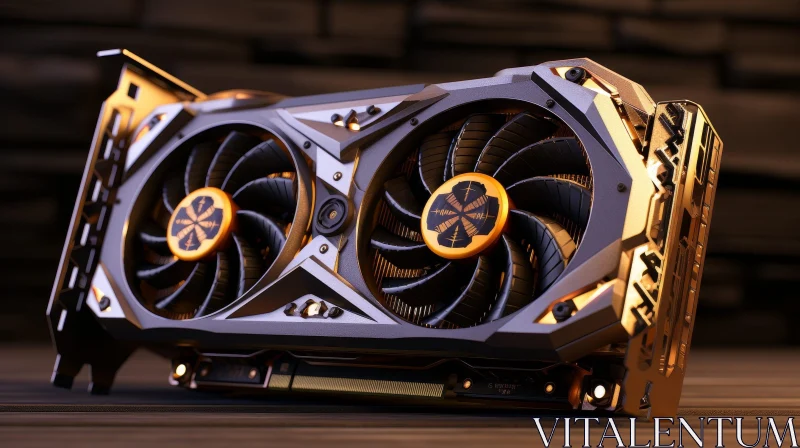 AI ART Modern Graphics Card with Two Large Fans
