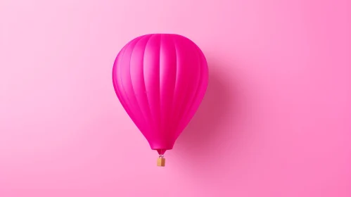 Pink Hot Air Balloon 3D Rendering