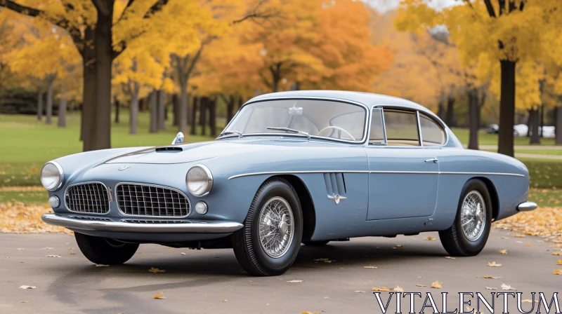 Captivating Vintage Ferrari Sports Car on a Golf Course AI Image