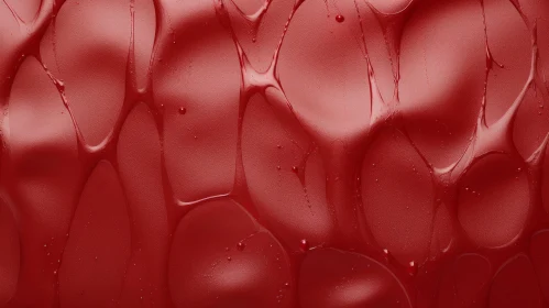 Red Liquid Surface with Bubbles and Reflections