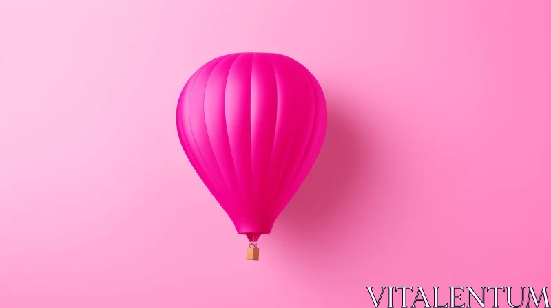 Pink Hot Air Balloon 3D Rendering AI Image