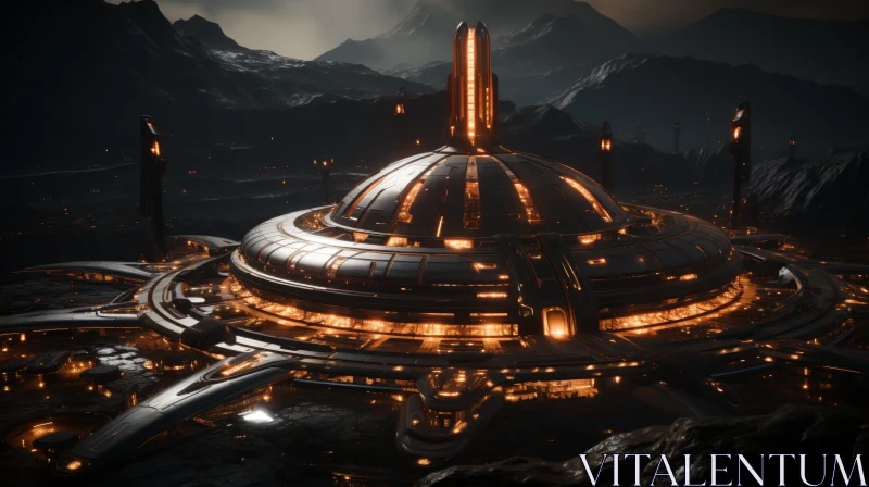 Futuristic Alien City on Distant Planet AI Image