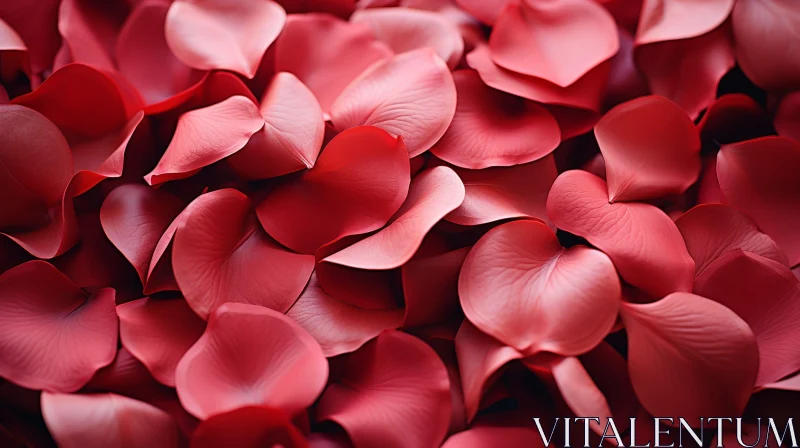 Red Rose Petals Close-up on Dark Background AI Image