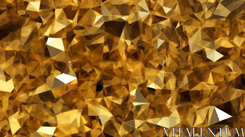 Golden Polygonal Surface Abstract Geometric Background AI Image
