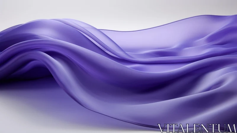 Graceful Purple Silk Fabric Close-Up AI Image