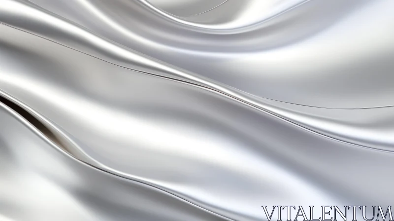 AI ART Luxurious Silver Silk Fabric Close-Up