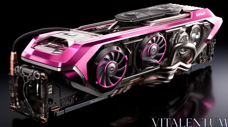 AI ART Pink and Gray Graphics Card with Cooling Fans
