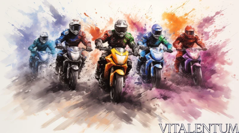 AI ART Thrilling Motorcycle Race Action Shot