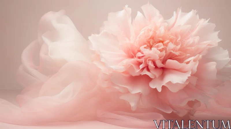 AI ART Pink Peony Flower in Full Bloom