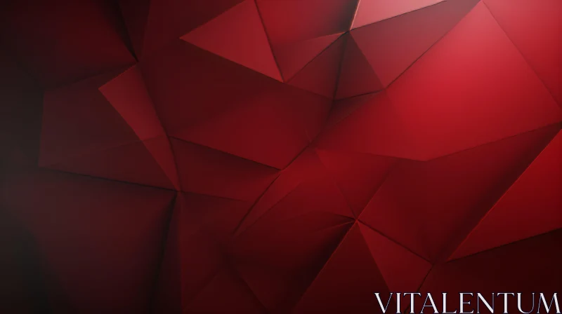 AI ART Red Polygonal Abstract 3D Rendering Background
